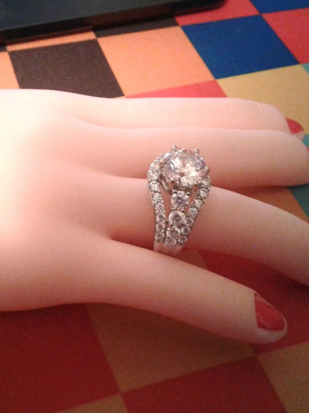 BJH885 Bella Luce CZ Platinum Plated Center Design Ring 8.90ctw. Size 10 LNC